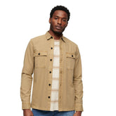 Camisa de algodão bege Superdry